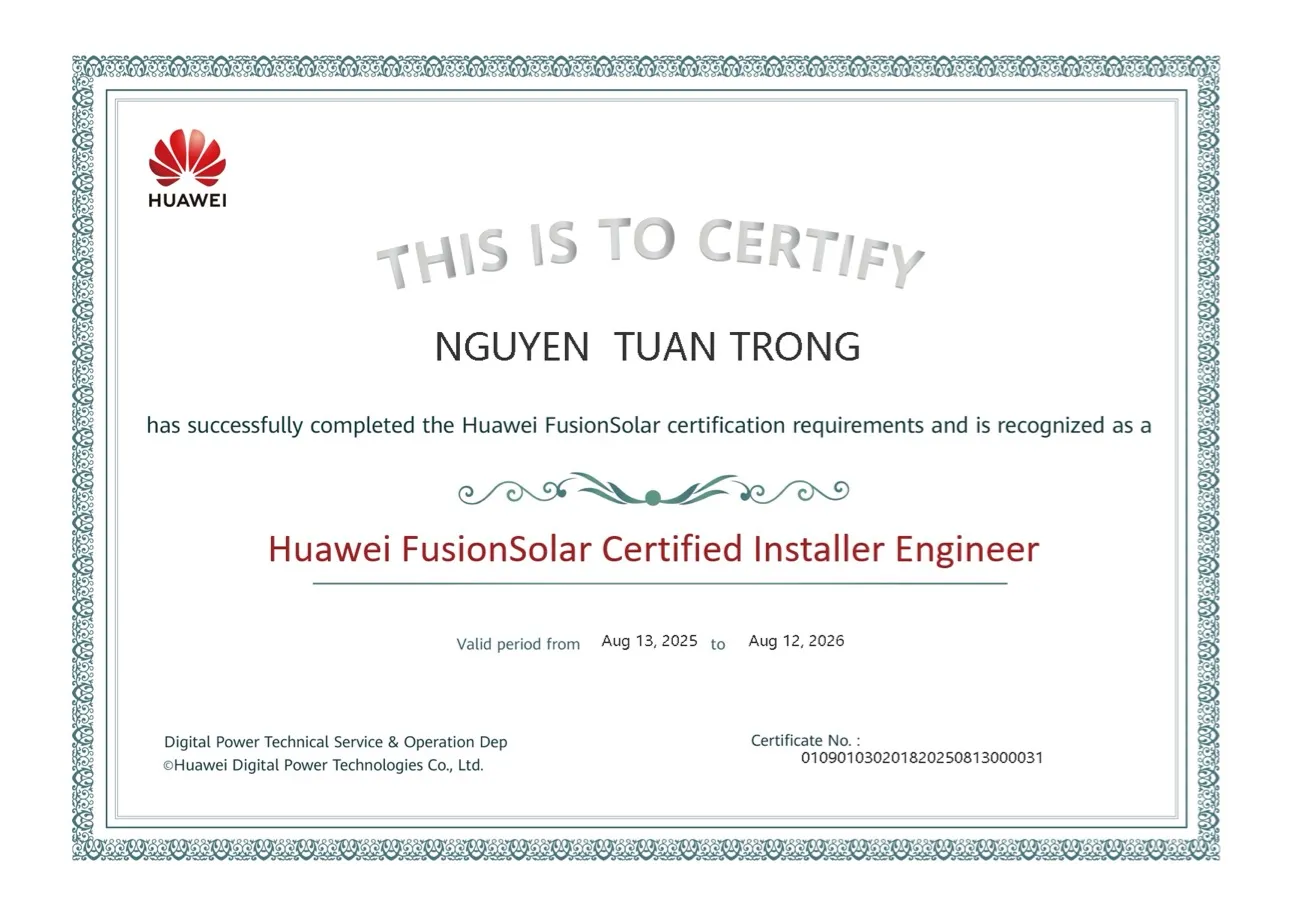 FusionSolar Service Primary Certificate HUAWEI