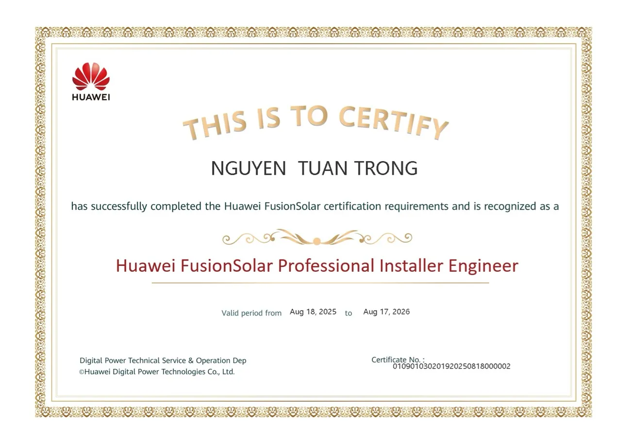 FusionSolar Service Professional Certificate HUAWEI